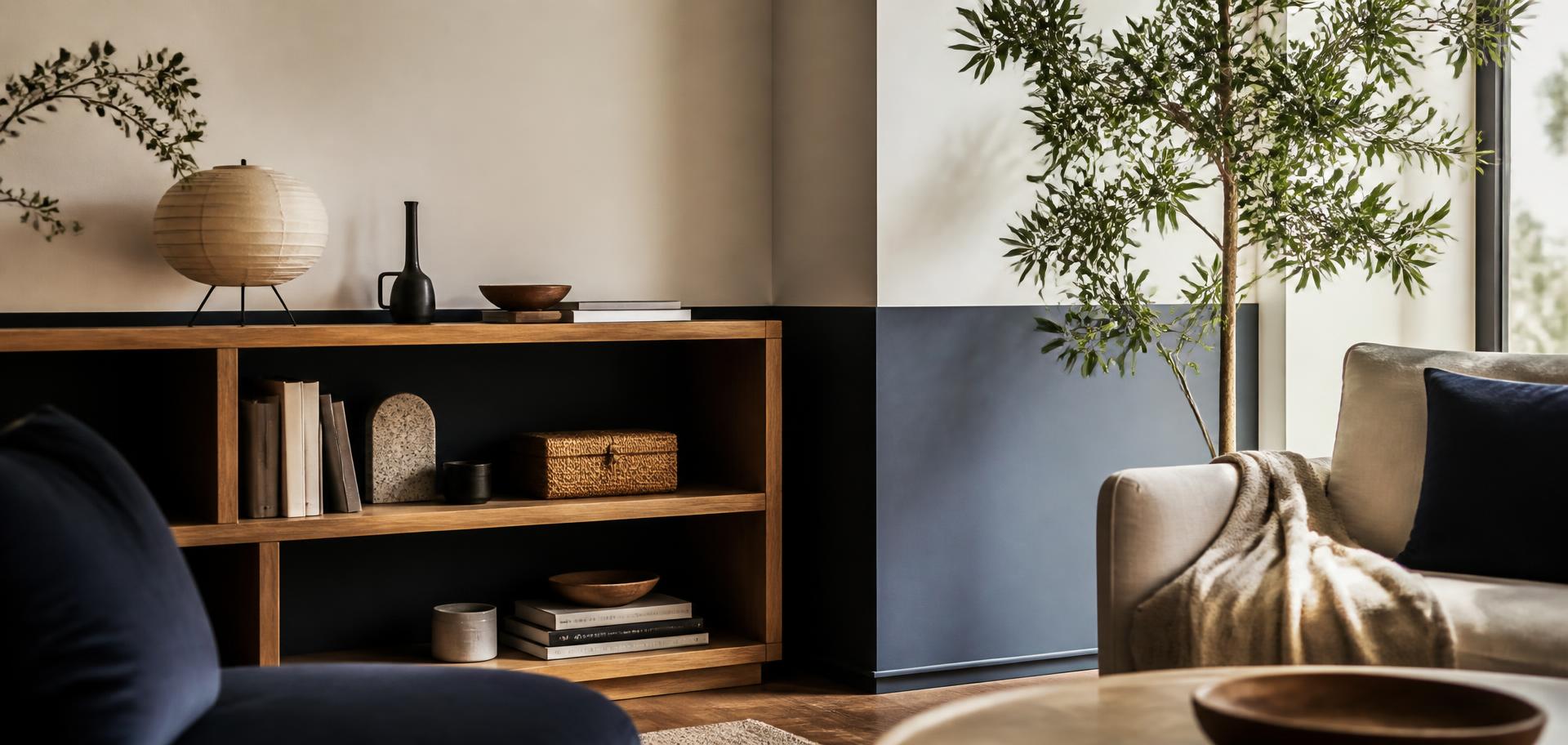 Modern living space styled with everyday essentials